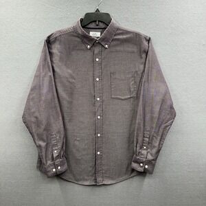 Croft & Barrow Men's L Easy Care Button Down Shirt Long Sleeve Burgundy Textured